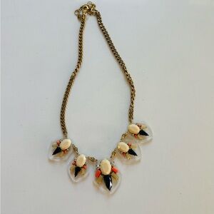 Stella & Dot Gold and Black Necklace with Cream Accents
